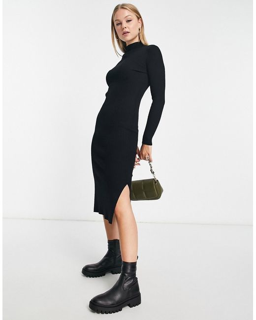 New Look knit ribbed dress in