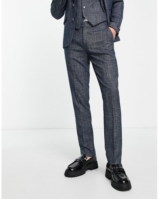Gianni Feraud slim suit pants in dogtooth