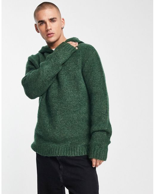 Asos Design relaxed knitted sweater with hood in