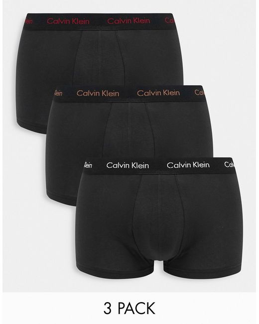 Calvin Klein 3-pack low rise trunks in
