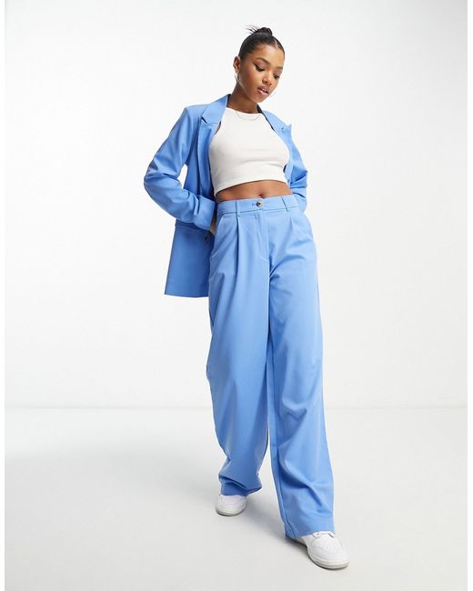 Pieces high waisted wide leg tailored pants in part of a set