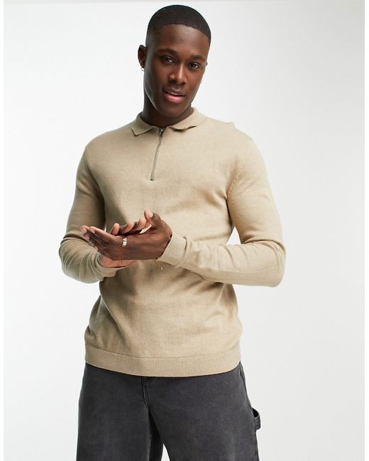 Jack & Jones Originals knitted long sleeve polo in
