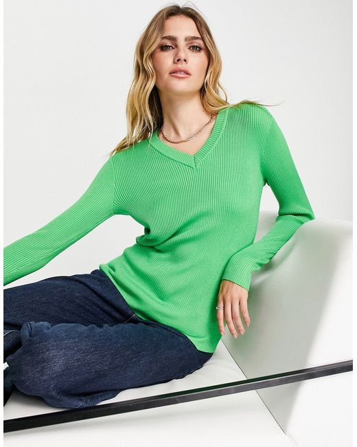 Gianni Feraud ribbed v-neck sweater in bright