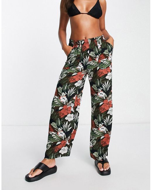 Volcom X Co Ho oversized beach pants in tropical print-