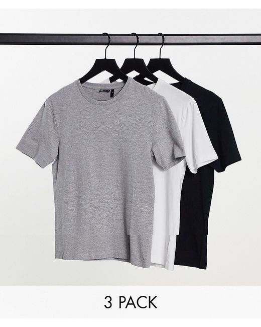 Asos Design 3 pack muscle fit t-shirt with crew neck-