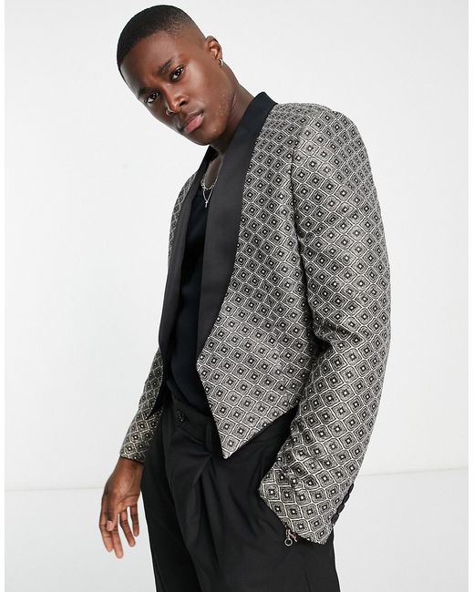Asos Design cropped bolero blazer with satin lapel-