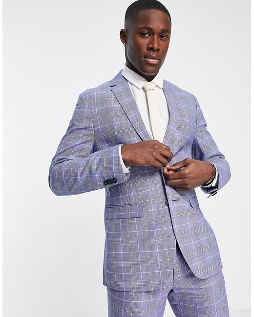 New Look skinny suit jacket in check