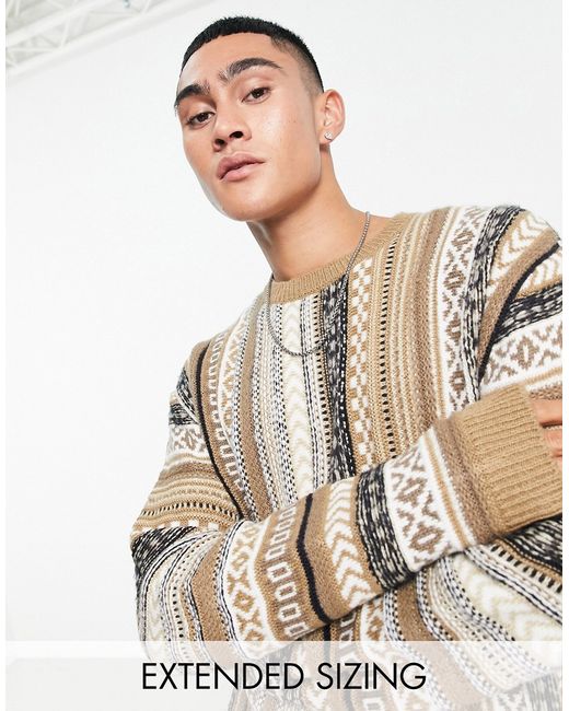 Asos Design oversized knitted sweater with pattern in