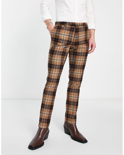 Twisted Tailor Bruin suit pants in heritage check