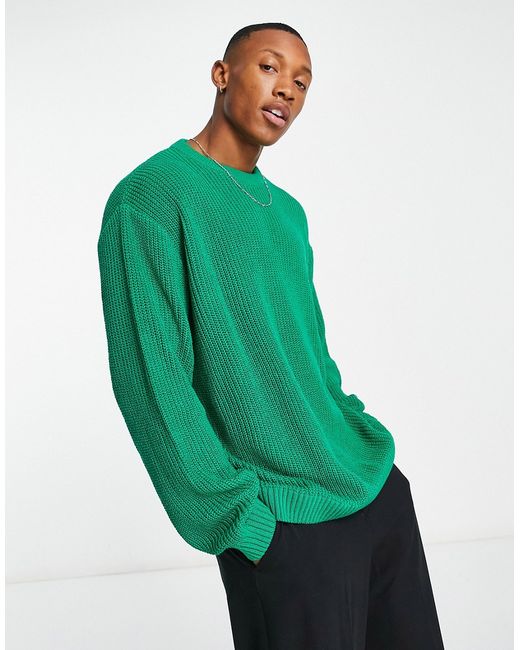 Asos Design knitted oversized fisherman rib sweater in bright