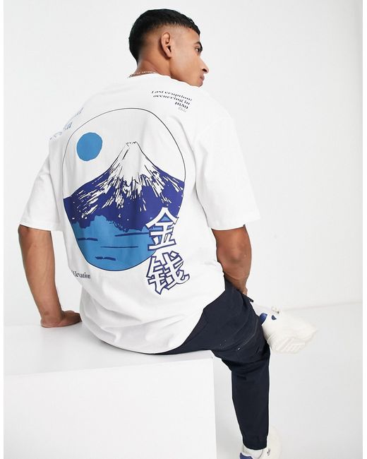 Jack & Jones Originals oversized t-shirt with mountain back print in