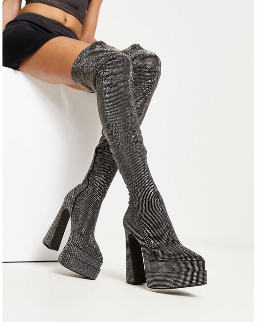 Steve Madden Sultry rhinestone over-the-knee boots in