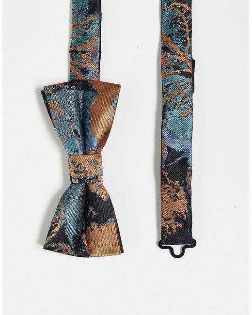 Twisted Tailor bow tie in brown and blue abstract design-