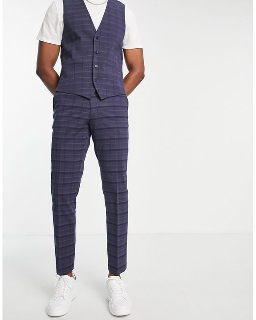 French Connection suit pants in marine check-