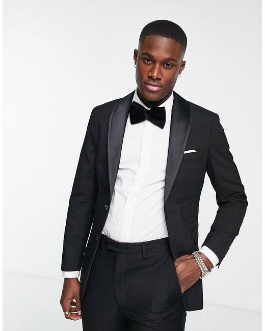 Selected Homme skinny fit tuxedo jacket in