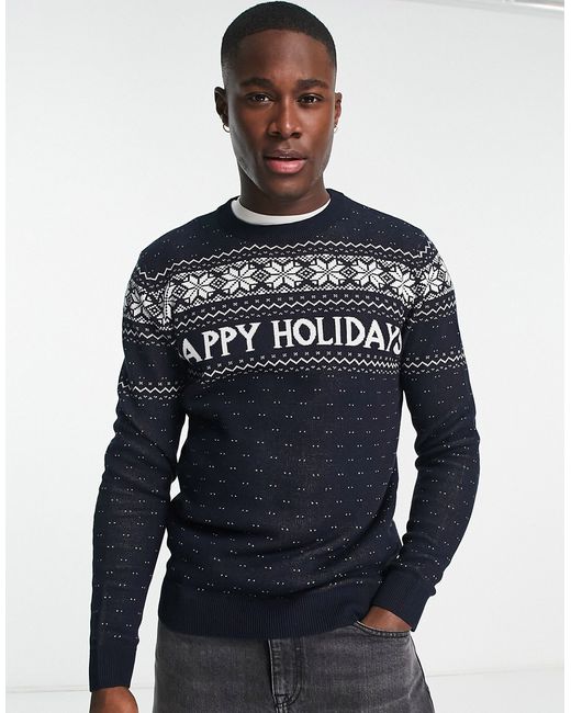 Jack & Jones Originals Christmas fairisle sweater in