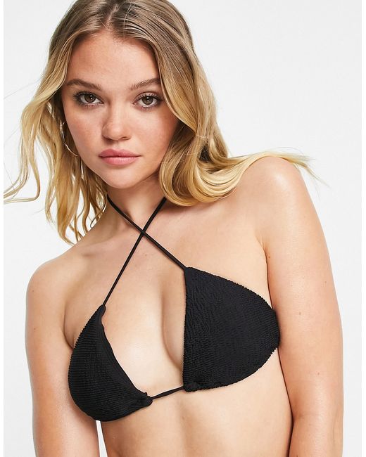 Free Society mix and match scrunch multiway triangle bikini top in
