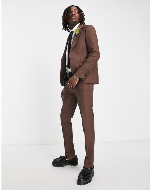 Twisted Tailor buscot suit jacket in chestnut