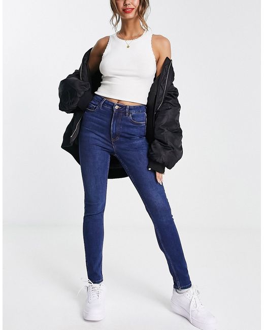 New Look lift and shape high waisted skinny jeans in authentic wash