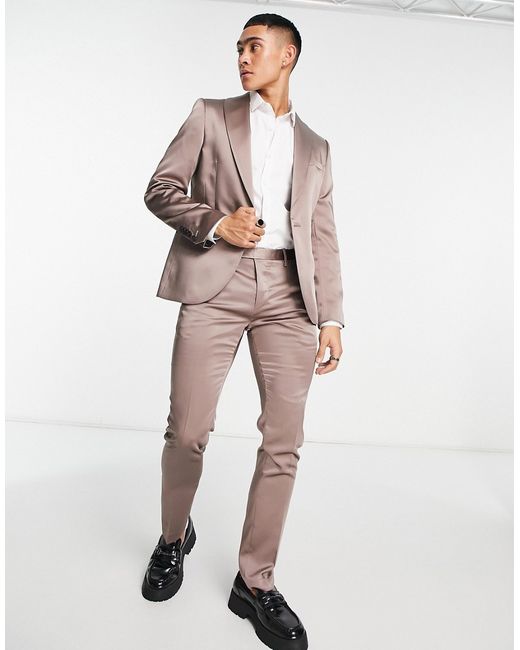 Twisted Tailor draco suit jacket in champagne-