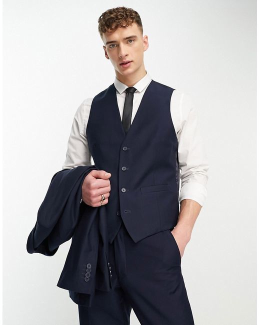 French Connection plain slim fit suit vest in