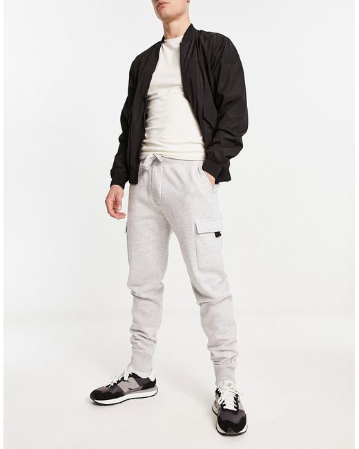 French Connection slim fit cargo sweatpants in light