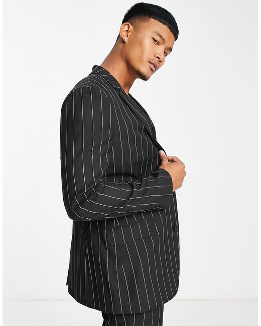 Asos Design skinny suit jacket in stripe