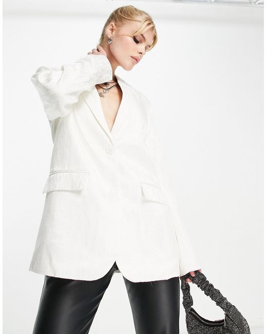 Na-Kd x Moa Mattson oversized tailored blazer in textured shine part of a set-