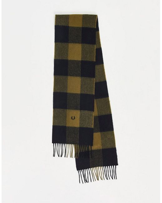 Fred Perry gingham plaid scarf in
