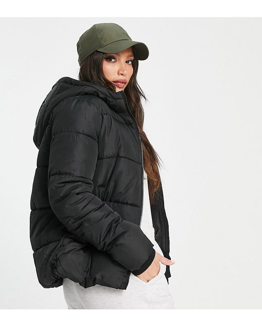 Pieces Tall hooded padded jacket in