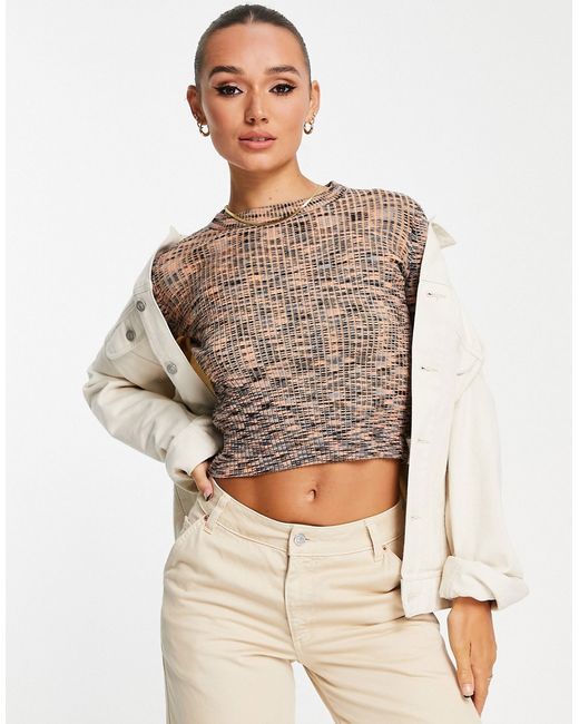 Gianni Feraud space knit cropped sweater in part of a set