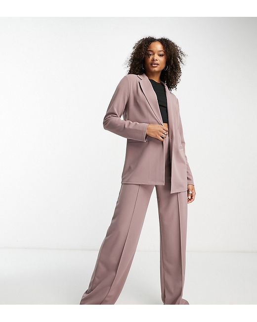 ASOS Tall DESIGN Tall jersey slouchy suit blazer in mink-