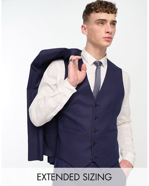 Asos Design skinny linen mix vest in
