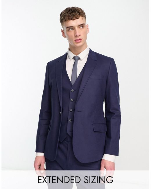 Asos Design skinny linen mix suit jacket in