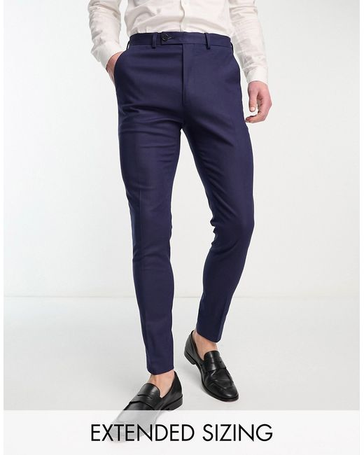 Asos Design super skinny linen mix suit pants in