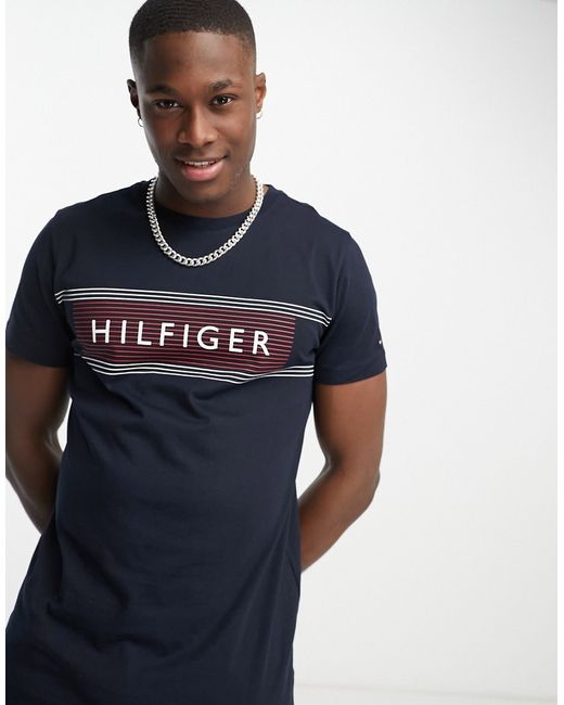 Tommy Hilfiger chest corp stripe logo T-shirt in