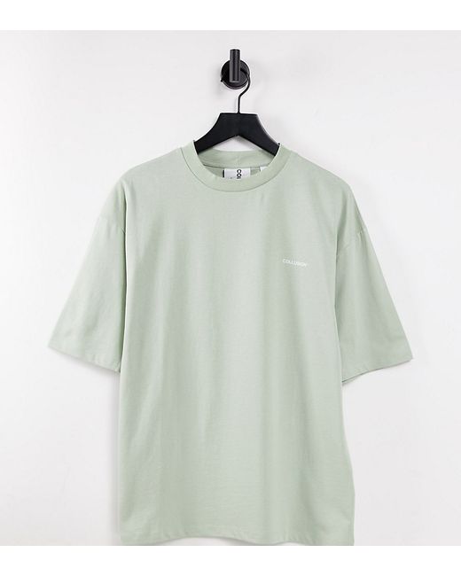 Collusion oversized cotton logo t-shirt in MGREEN