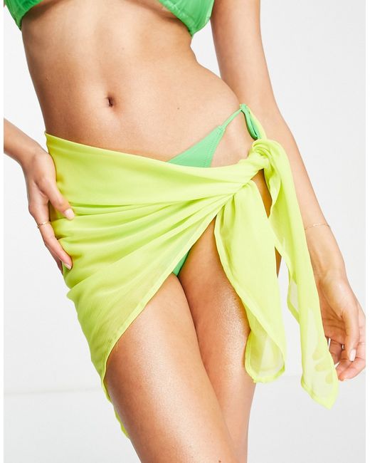 Brave Soul sarong in neon lime-
