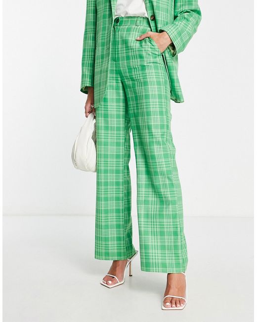 Asos Design straight ankle suit pants in check