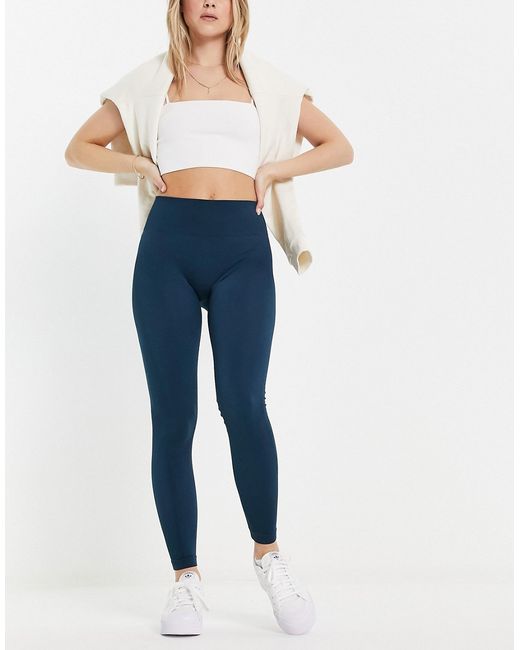 Pull & Bear seamless ribbed leggings in part of a set