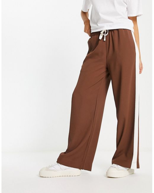 Asos Design pull on pants with contrast panel in