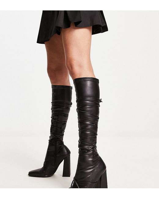 Public Desire Exclusive Caryn laced knee boots in
