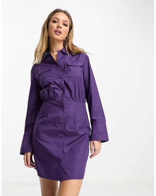 Lola May shirt dress with cinched waist in