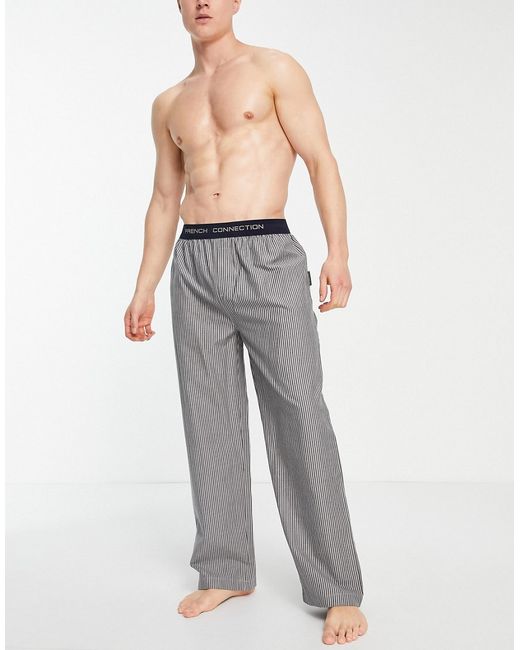 French Connection woven lounge pant in and light gray stripe
