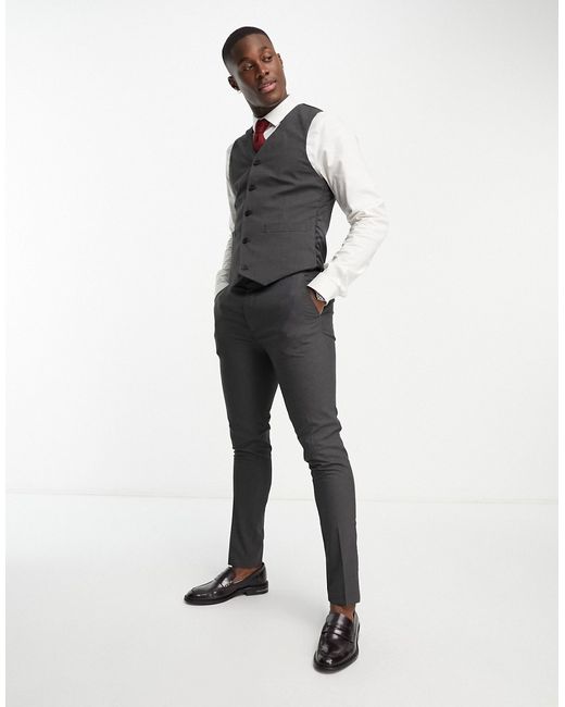 Asos Design skinny suit pants in charcoal-