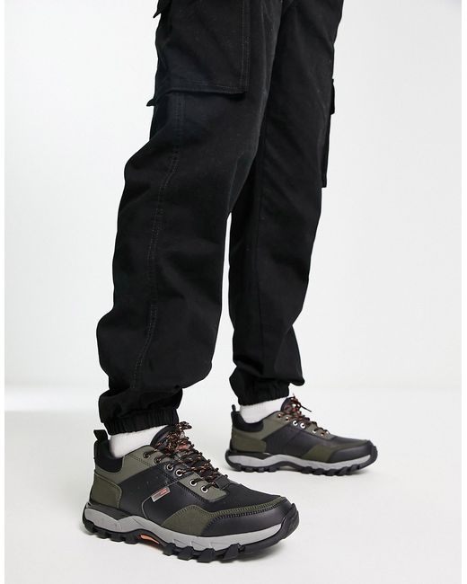 Jack & Jones hiker sneakers with contrast details in khaki-