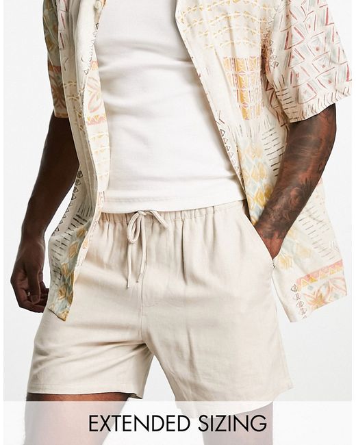 Asos Design linen mix slim shorts in