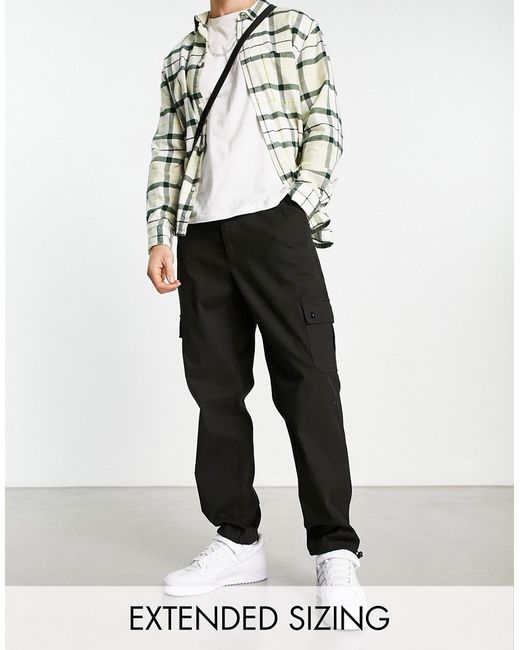 Asos Design cargo tapered pants in with toggles