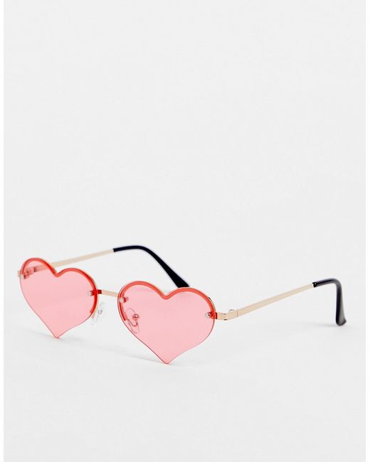 Jeepers Peepers heart rimless sunglasses in