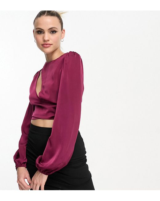 Lola May Tall cut out front crop top in